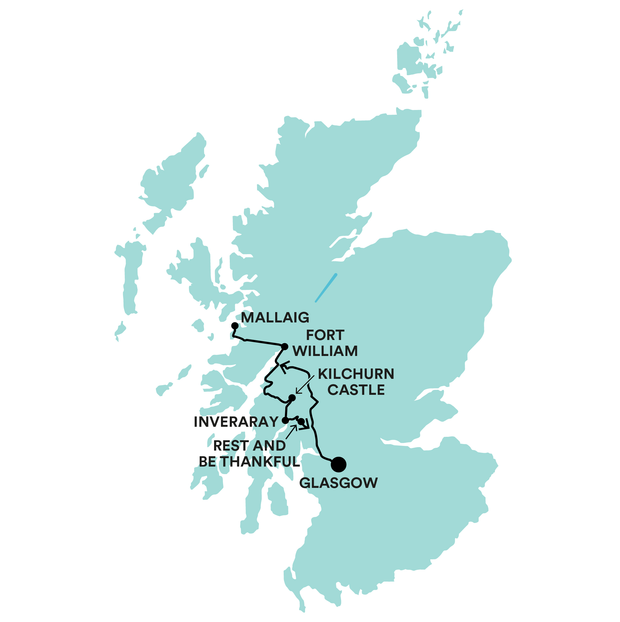 Glens, Coasts & The Harry Potter Train Tour Map