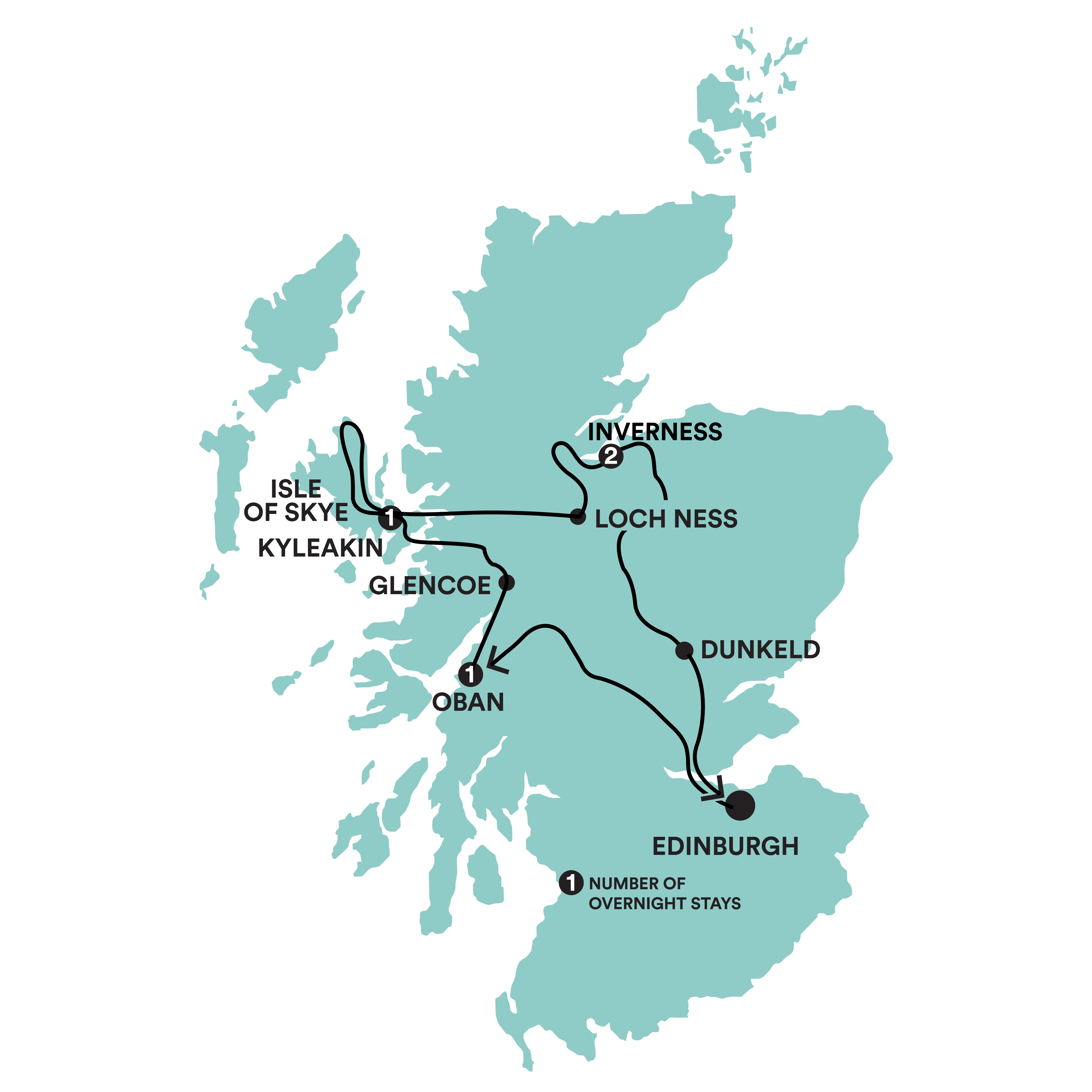 Winter Highland Fling Tour Map
