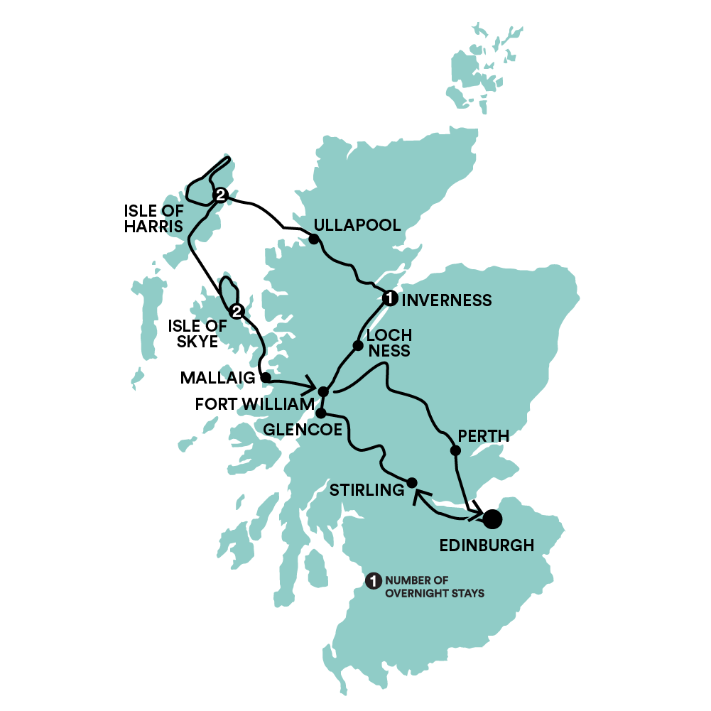 Isle of Skye & Hebridean Hopper Tour Map