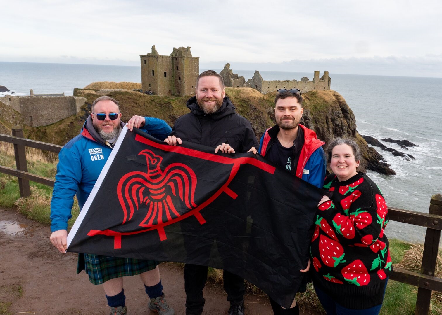 HAGGiS Adventures driver guides at Dunnotar Castle