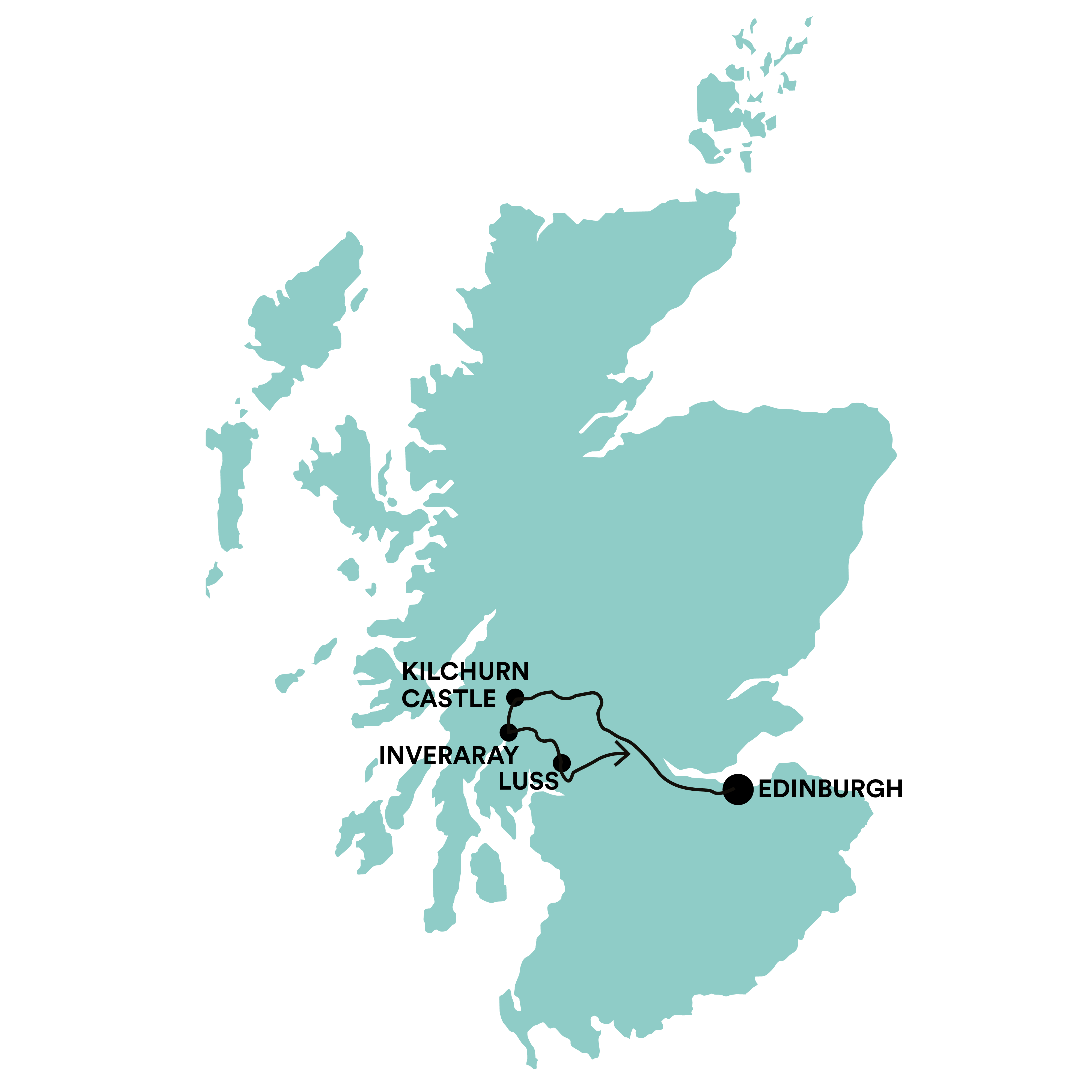 West Highland Adventure Tour Map