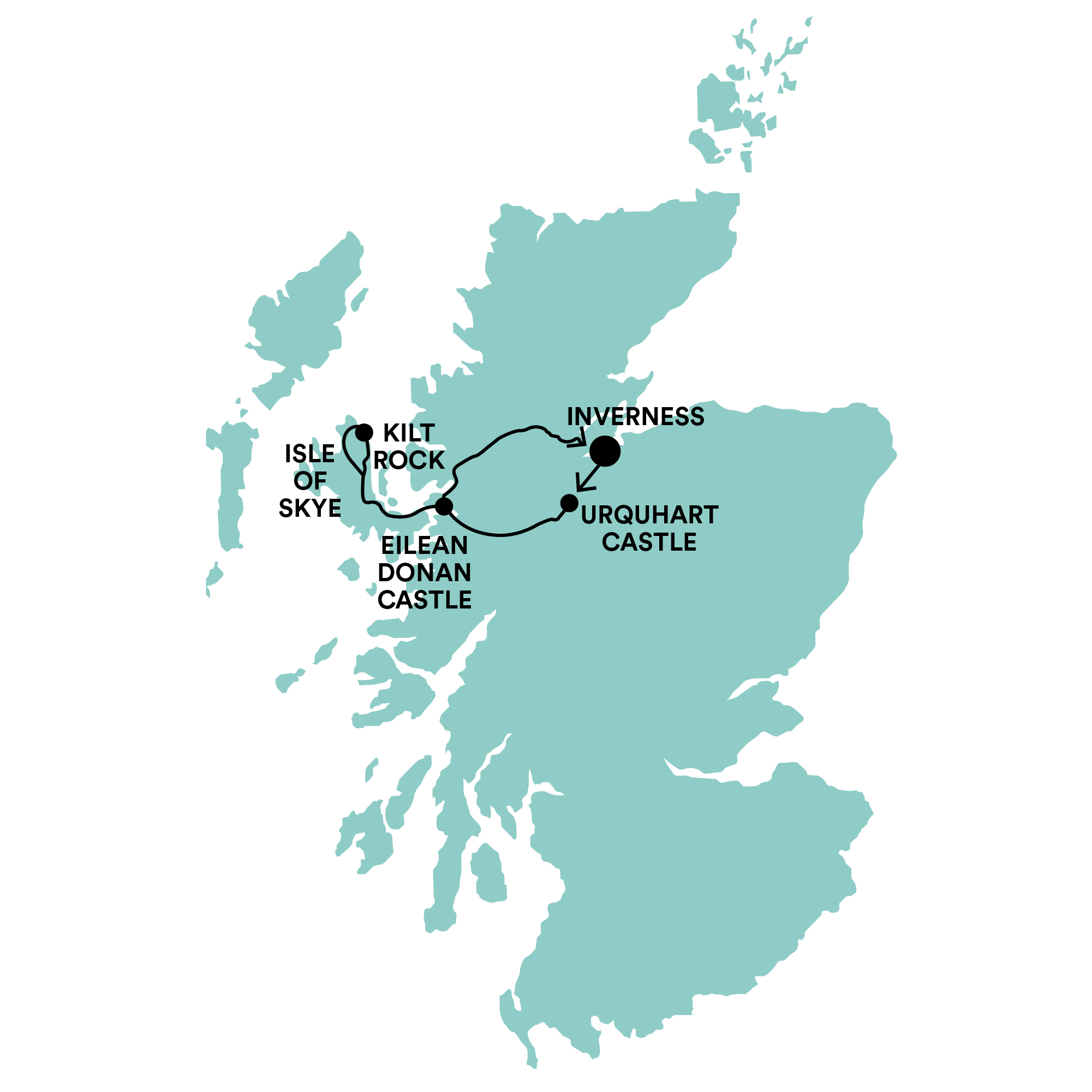 Skye, Myths and Legends Tour Map