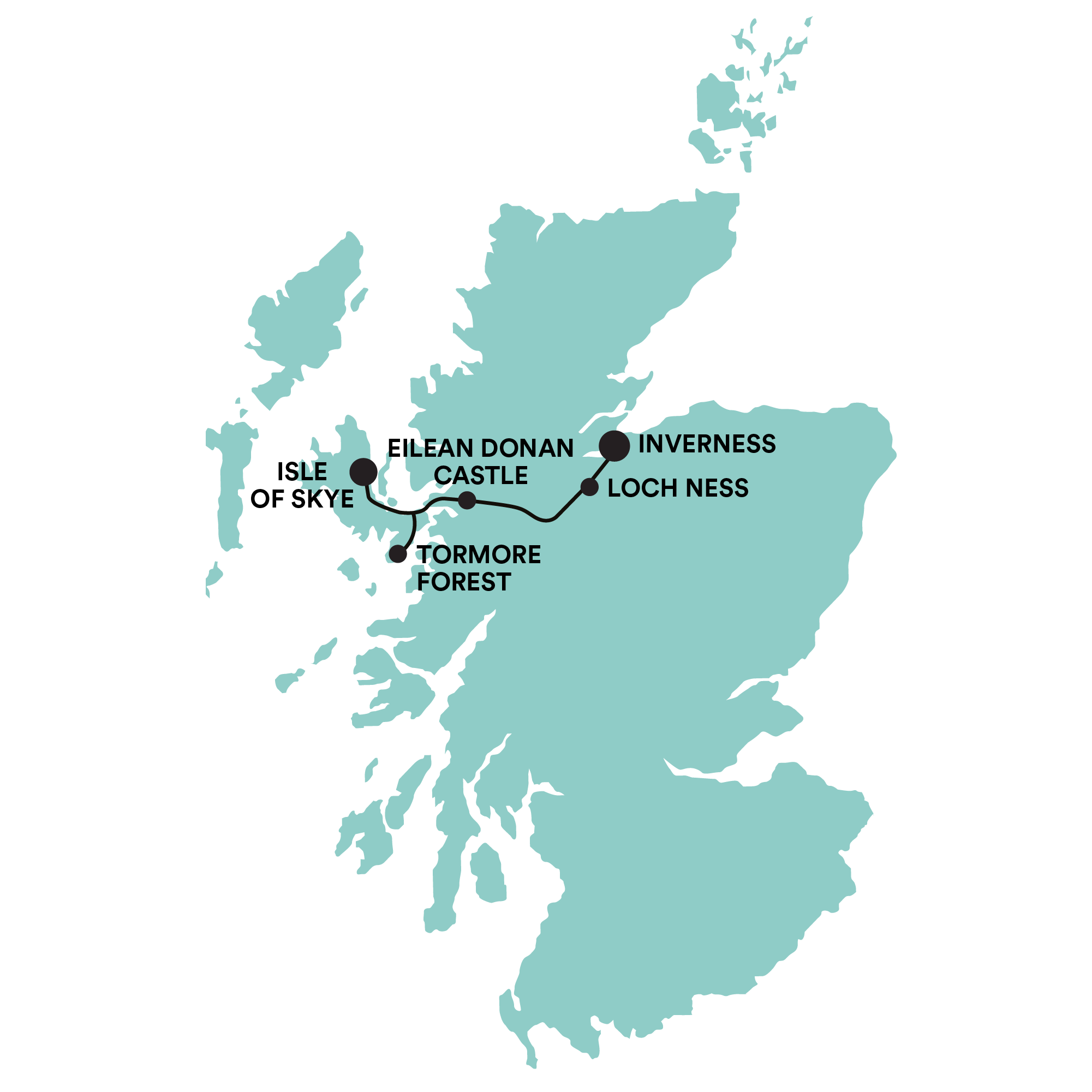 Wild Skye Volunteer Adventure Tour Map